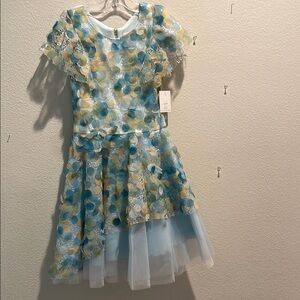 Zoe Ltd Blue Ruffled Tiered Sundress for Wedding Guest